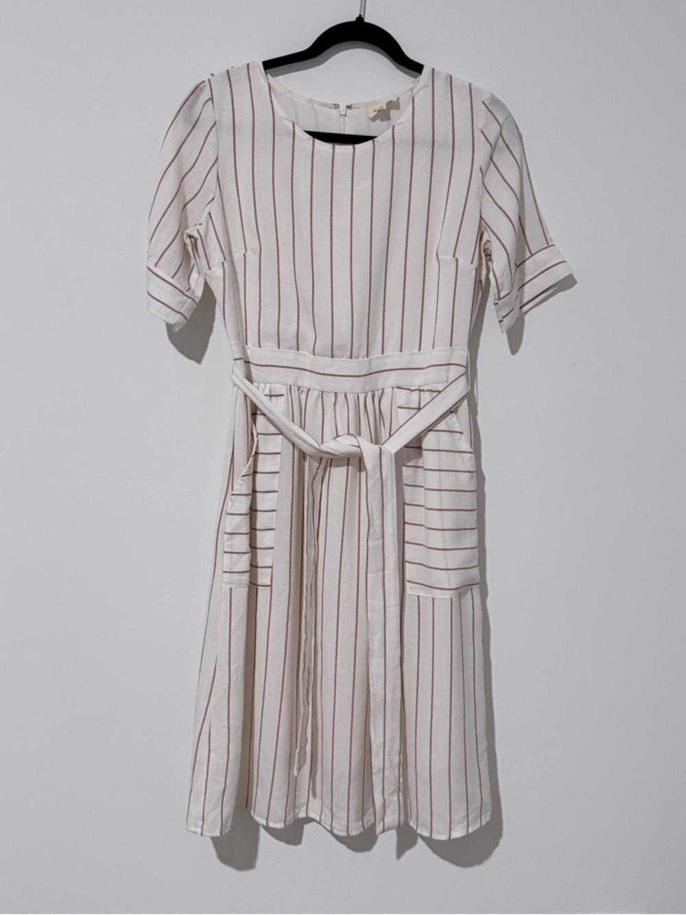 Orange Creek Cream Midi Dress with Red Stripes Size S